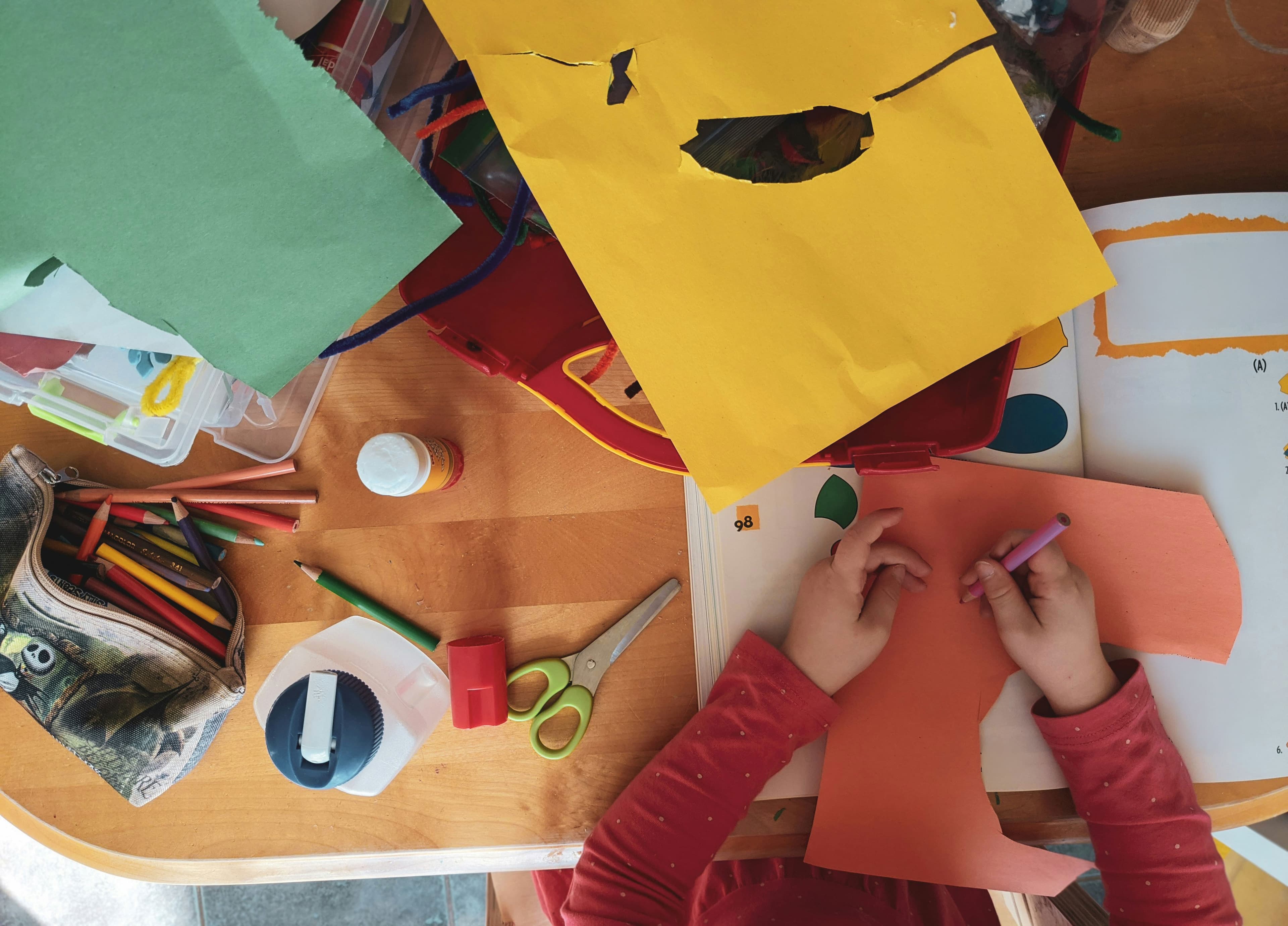 Children engaged in creative learning activities