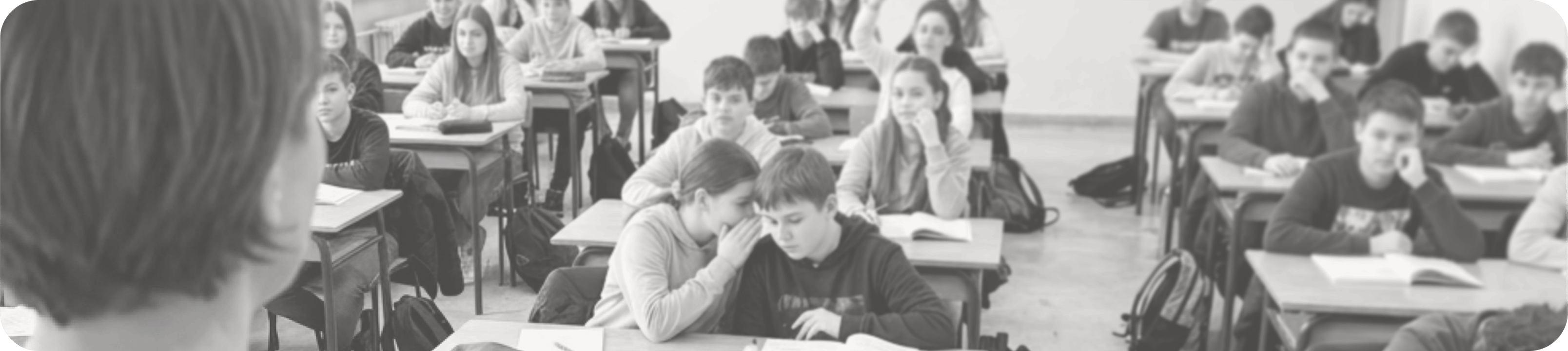Black and white classroom photographs